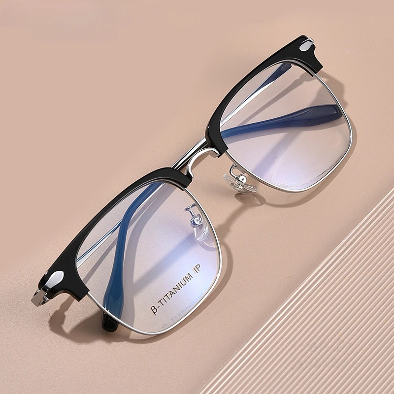 

51mm Men's Optics Glasses Titanium TR90 Eyebrow Eyeglasses Frame Clear Lenses Myopia Prescription Fashion Men Eyewear