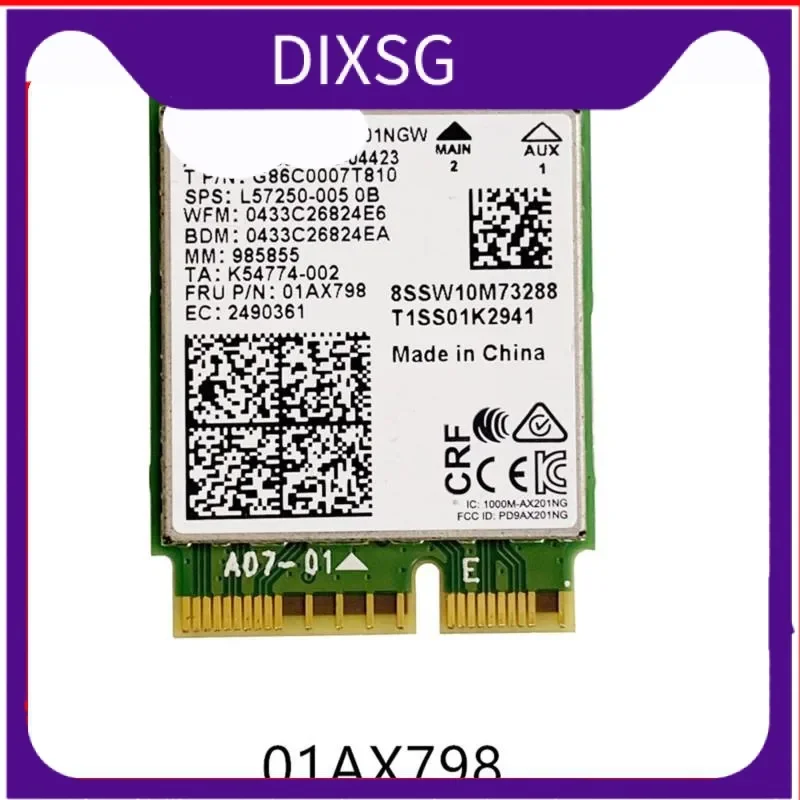 

Для Intel AX201 Bluetooth 5,0 NGFF Кнопка Wifi карта AX201NGW 01AX798 SW10M73288 5W10V25775