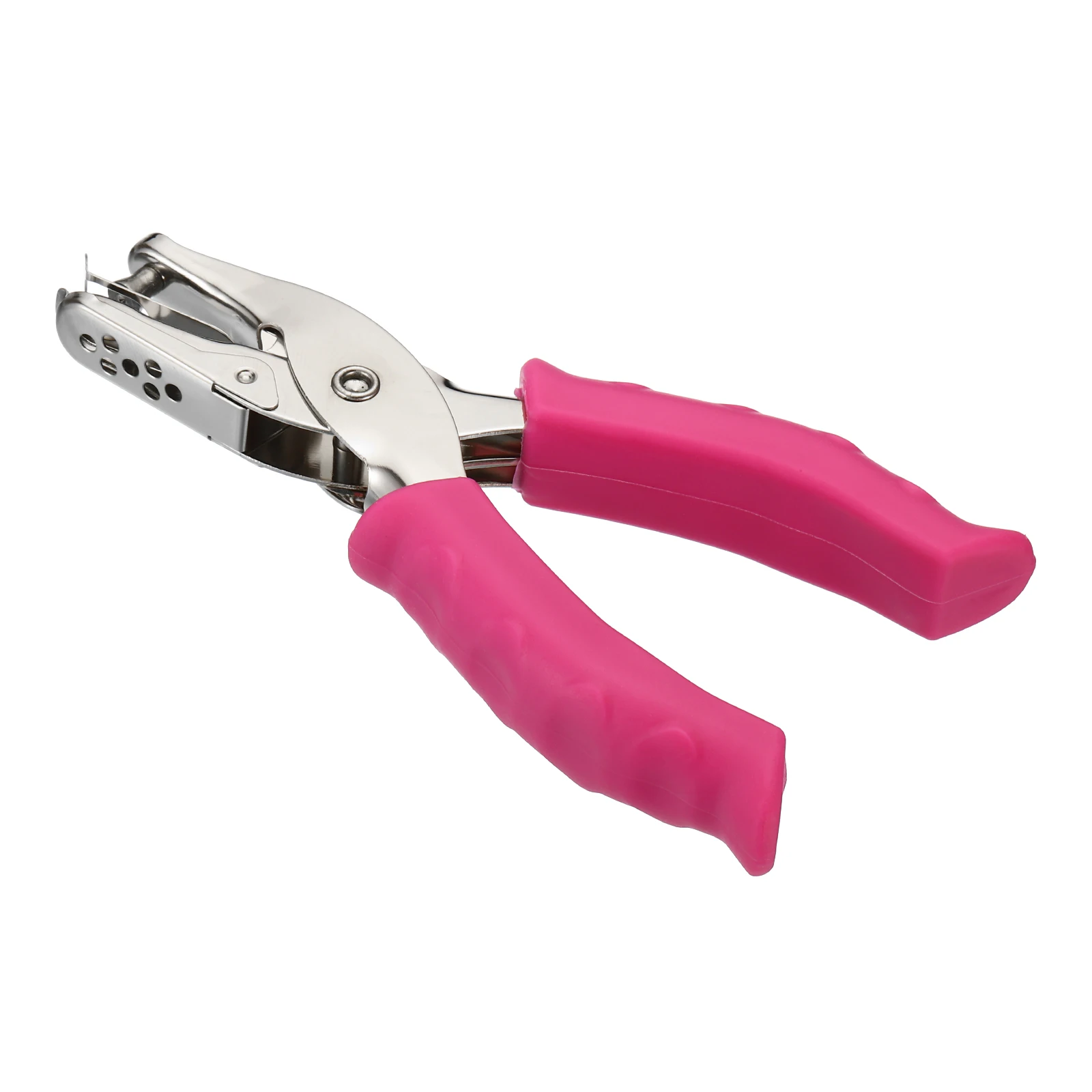 Single Hole Punch Metal Purple, 1/4\" Hole Puncher With Soft Grip Handles For Paper And Crafts Round Circle Shape, For Kids And Adults, Also Available In Green, Pink, Red, Blue, Grey