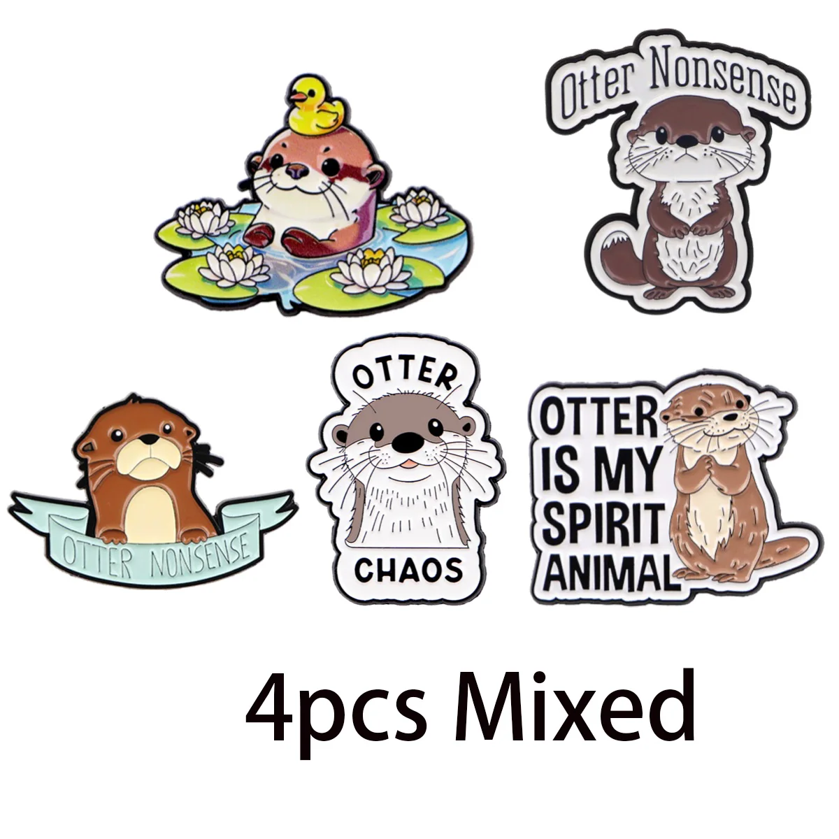 Charming Otter Enamel Pin – Whimsical Animal Brooch for Clothing Accessories and Gifts