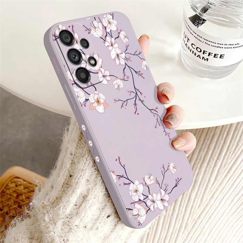 Chic Little Fresh Pink Flowers Shockproof Phone Case Cover