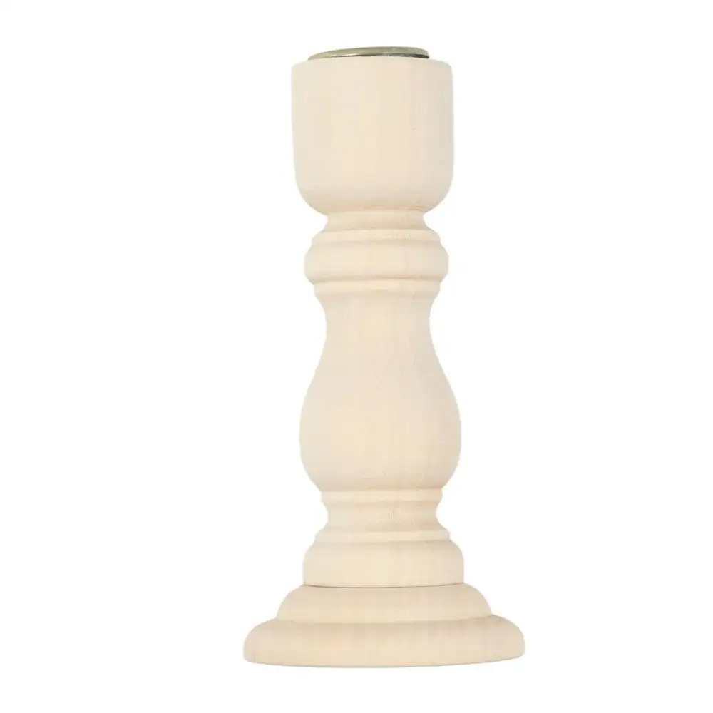 Classic Craft Vintage Table Stand Wood Candle Holder Wedding Decoration Candlestick Holder Wooden Pillar