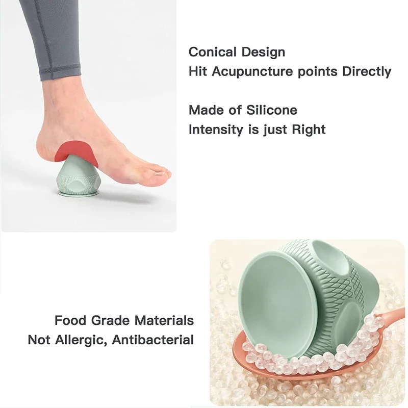 Silicon Massage Cone Sport Training Solid Adsorption Ball Muscle Release Massage Thoracic Spine Foot Roller Massage Ball