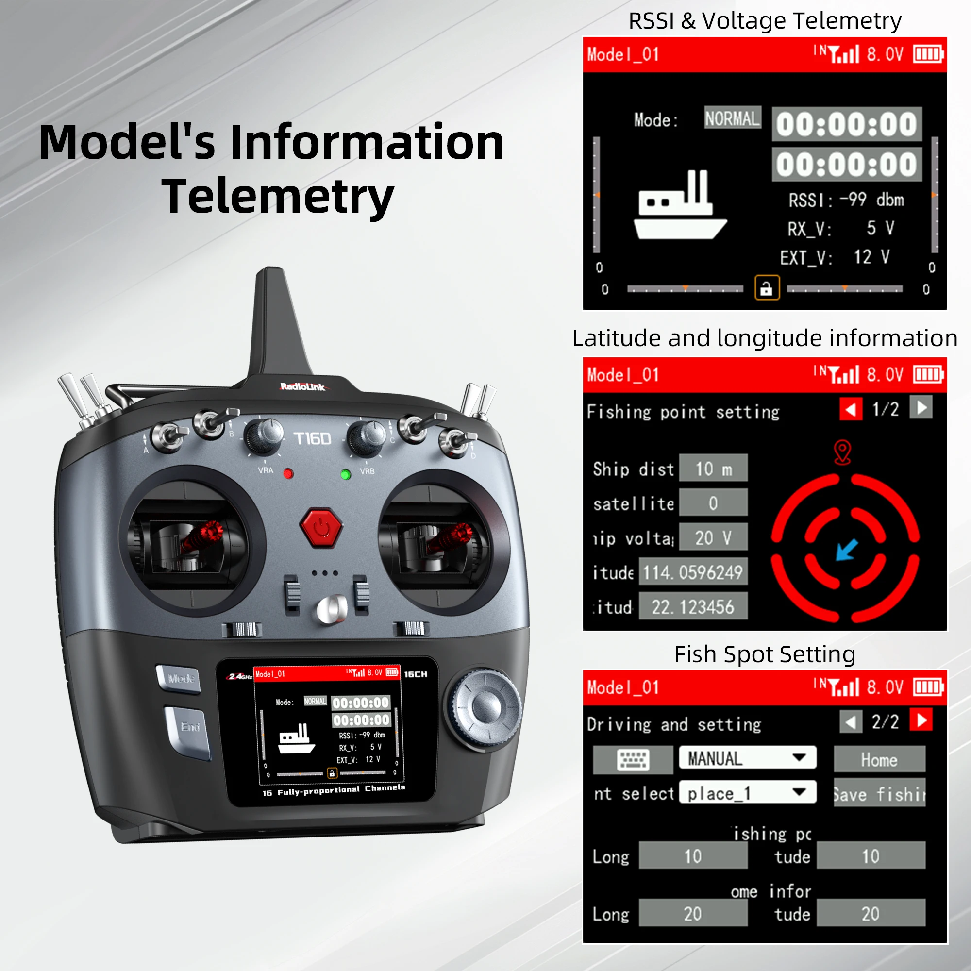 Drone radiocommandé M1/M2 avec récepteur R16F ELRS, 2.4G, 6 axes, vol acrobatique