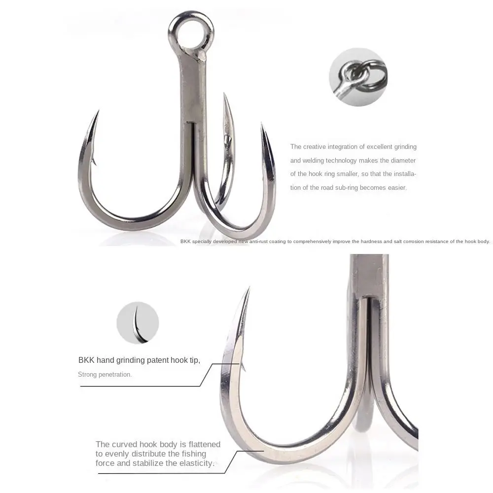 5/6/7/8PCS 4X Intensive Anti-rost Super Sharp Angelhaken Drillinge Angelhaken High Carbon stahl Matte Zinn Haken Angelgerät – Detail 7