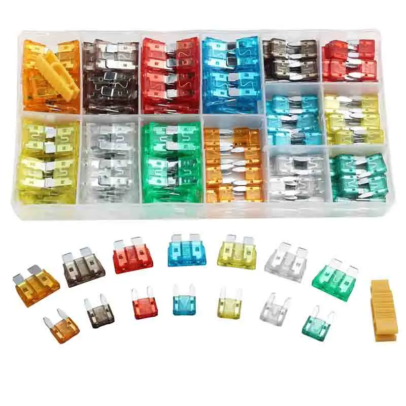 Automotive Fuse boxed medium/small aluminum plug-in 5-30A car fuses kit 220pcs