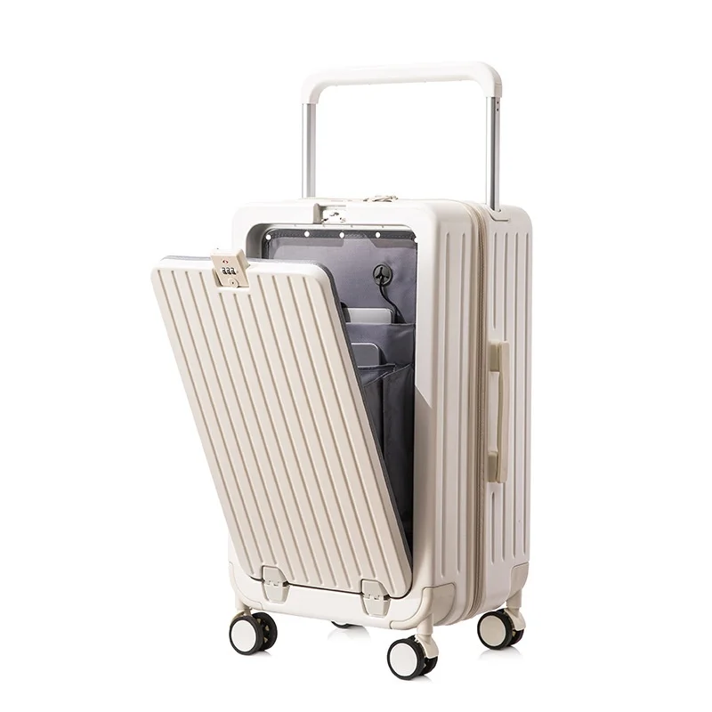 Hot Luggage 20-Inch Boarding Front Open Cover Trolley Case Universal Wheel 26-Inch Large Capacity Password Suitcase