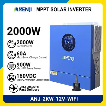 2KW 4KW Inverter solare ibrido 24V Onda sinusoidale pura Inverter solare fotovoltaico 230VAC 100A MPPT Carica solare PV 500V
