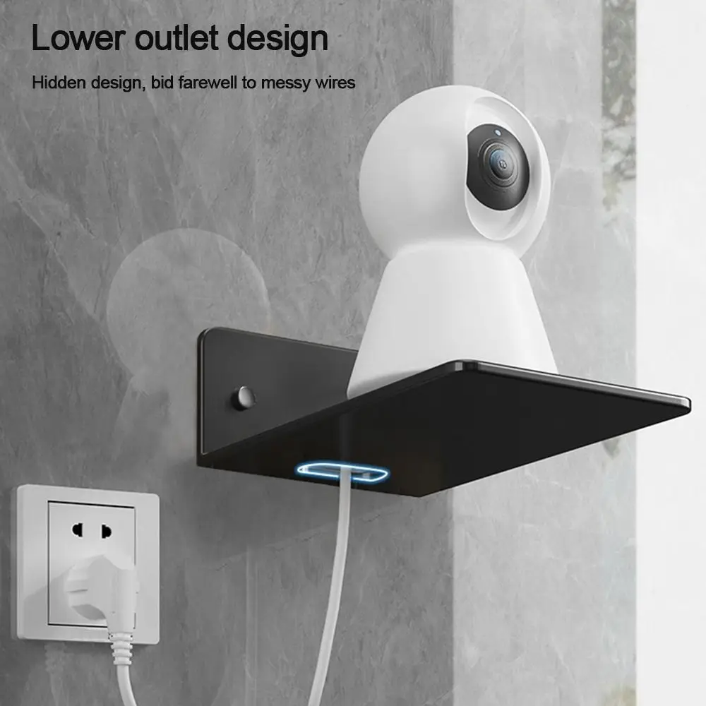 

Wall Mount Screen Top Shelf Useful Remote Control Organizer Home Decor Router Holder Metal Sundries Storage Stand