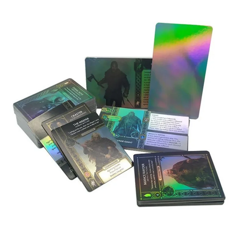 Customized.product.Attractive Custom Laser Effect Metallic Playing Cards Holographic Special Design Game Cards Collectable Featu