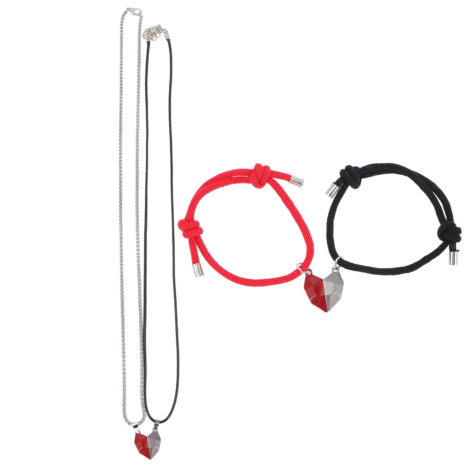 

1 Set Magnetic Matching Heart Necklace Puzzle Necklaces Bracelet Jewelry Gift