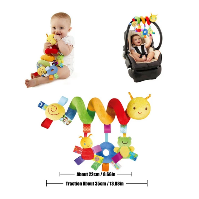 Lit à étiquettes colorées pour nourrissons et jeunes enfants, jouets de confort pour bébé suspendus autour du lit, jouets de confort pour siège de sécurité 4
