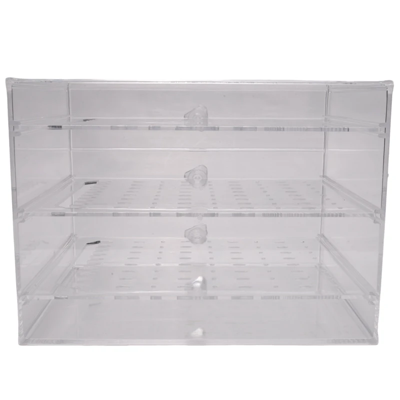

Пластиковая шкатулка для хранения ювелирных изделий, подставка-органайзер для сережек с 3 вертикальными ящиками (прозрачная)