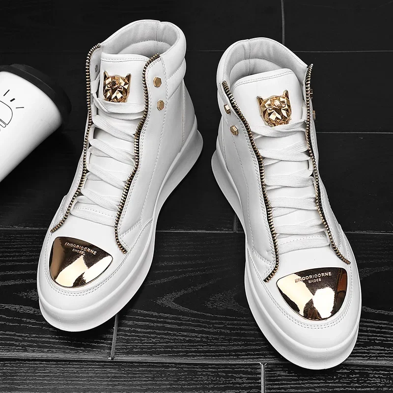 High Top Casual Shoes Men Sneakers Fashion Skateboard Shoes Leopard Platform Shoe Sport Training Men's Ankle Boots sports shoes casual shoes