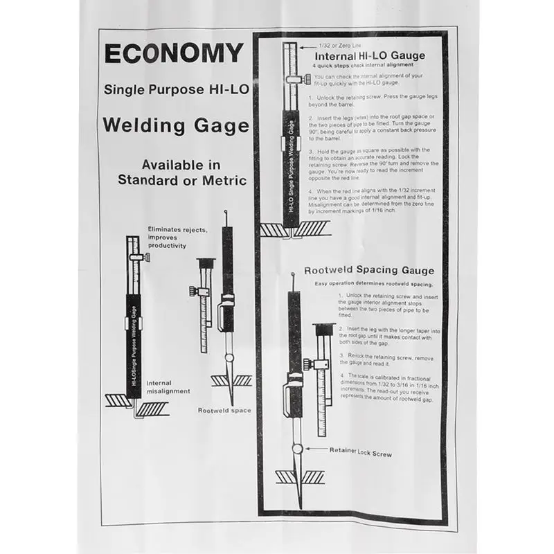 

Internal Single Purpose Welding Gauge Root for Gap Misalignment Inspection Gage