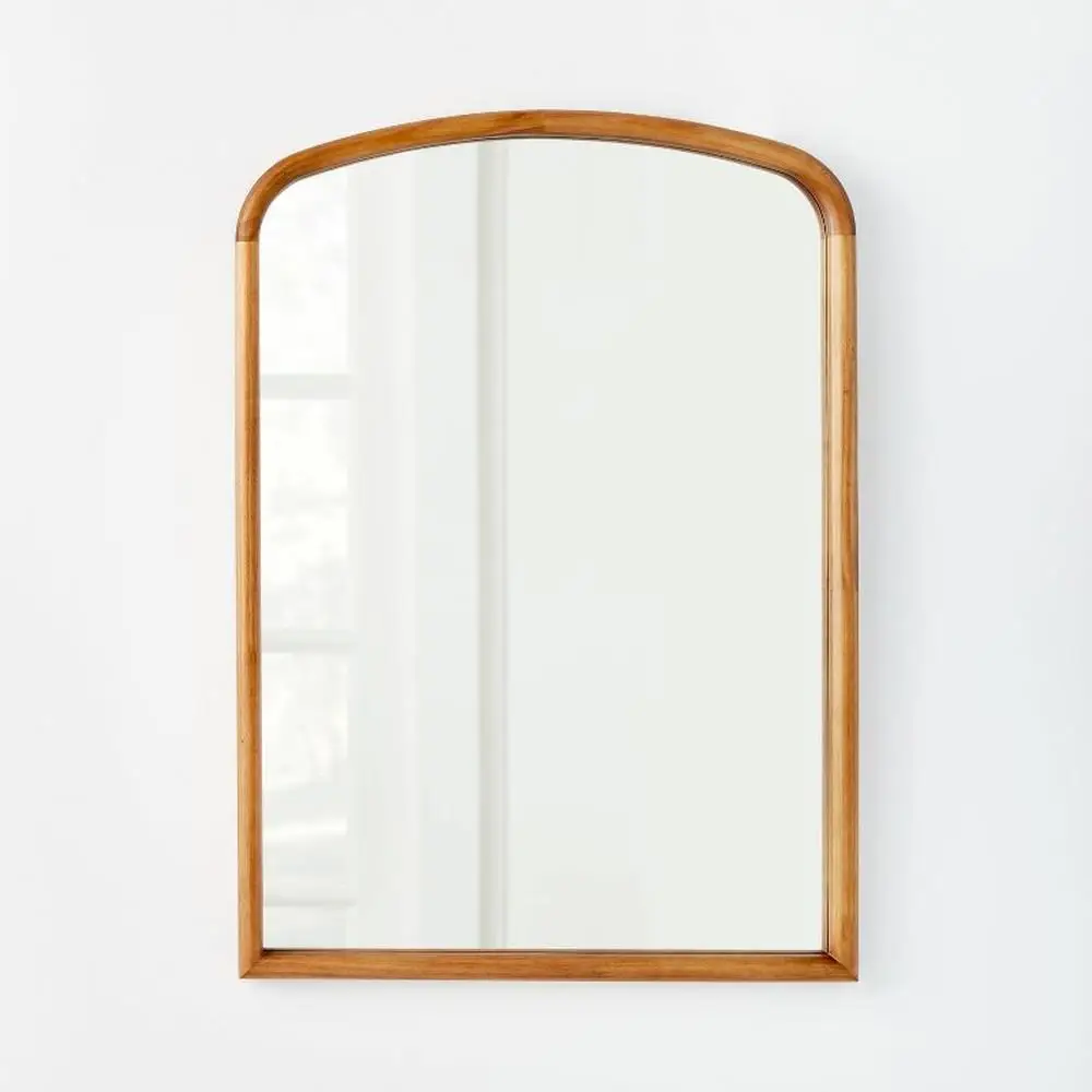 

Wood Arch Wall Mirror Decorative Natural Frame Rectangle 24"x34" Threshold™ Studio McGee Integrates Home Bathroom Entryway Charm