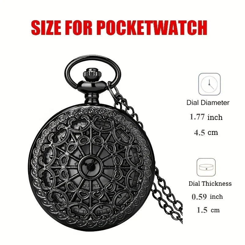 Vintage Black Spider Web Pocket Watch Necklace - Gothic Halloween Charm for Women and Men