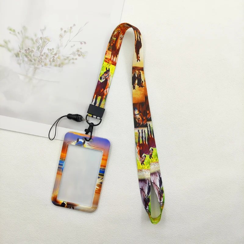 Niedlicher Pferde-Ausweishalter, Cartoon-Halsband-Lanyard, Schlüssel-ID-Kartenhalter, Fitness-Handyband, USB-Ausweishalter, Schlüsselanhänger, Accessoires, Geschenke – Detail 11