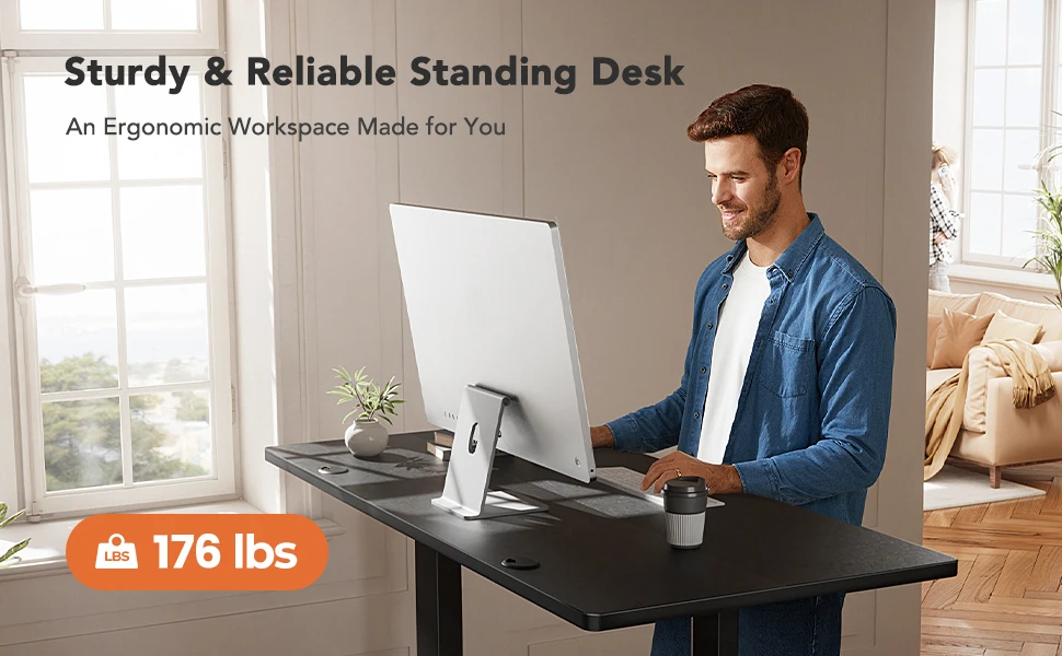 Description Picture 2 of itemElectric Adjustable Standing Desk, 48* 24 Inch Height Adjustable Computer Desk with 3 Memory Presets, Sit Stand up Desk for Home