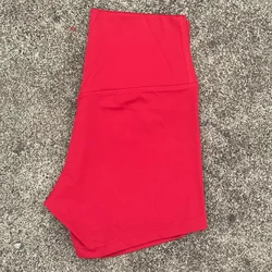 Women's High Waist Athletic Biker Shorts - S (Red)
