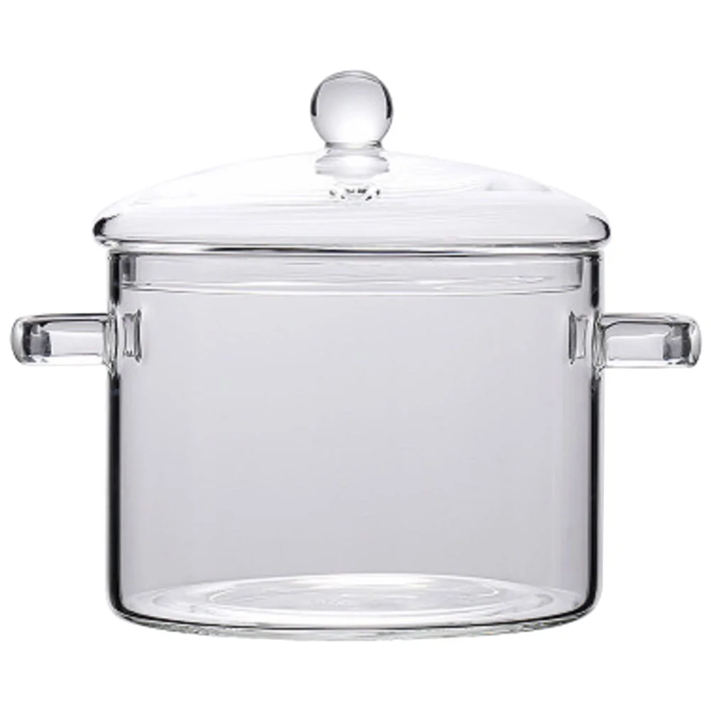 

Hot Pot with Lid Transparent Glass Saucepan Cooking Soup Pot Glass Cookware