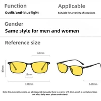 Lunettes à monture carrée minimalistes élégantes, protection oculaire ultra légère unisexe avec lunettes anti-lumière bleue, lentilles orange-rouge 5