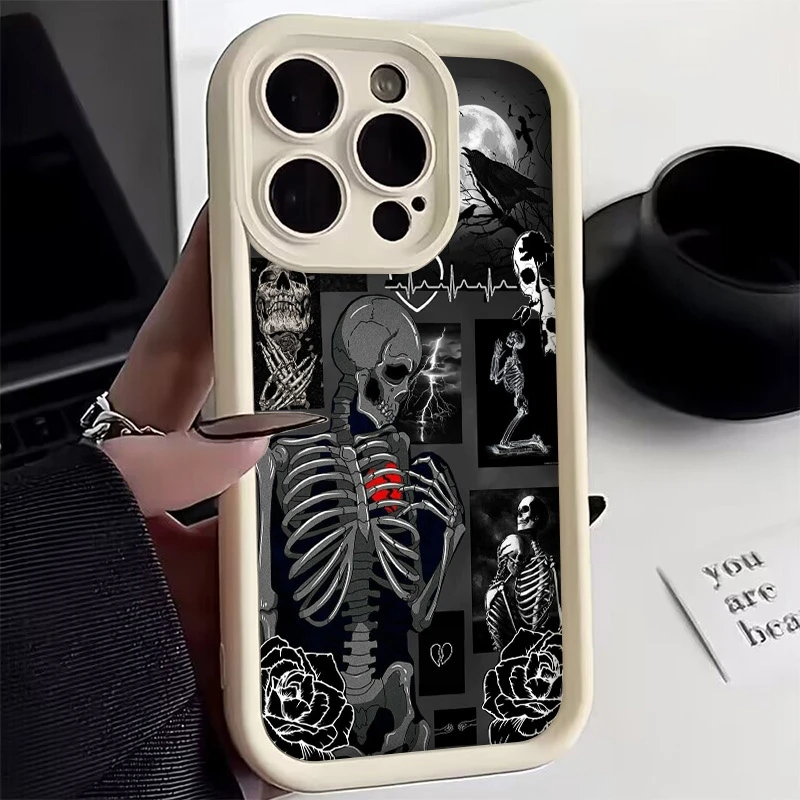 Creative Skull Print Shockproof Soft Phone Case