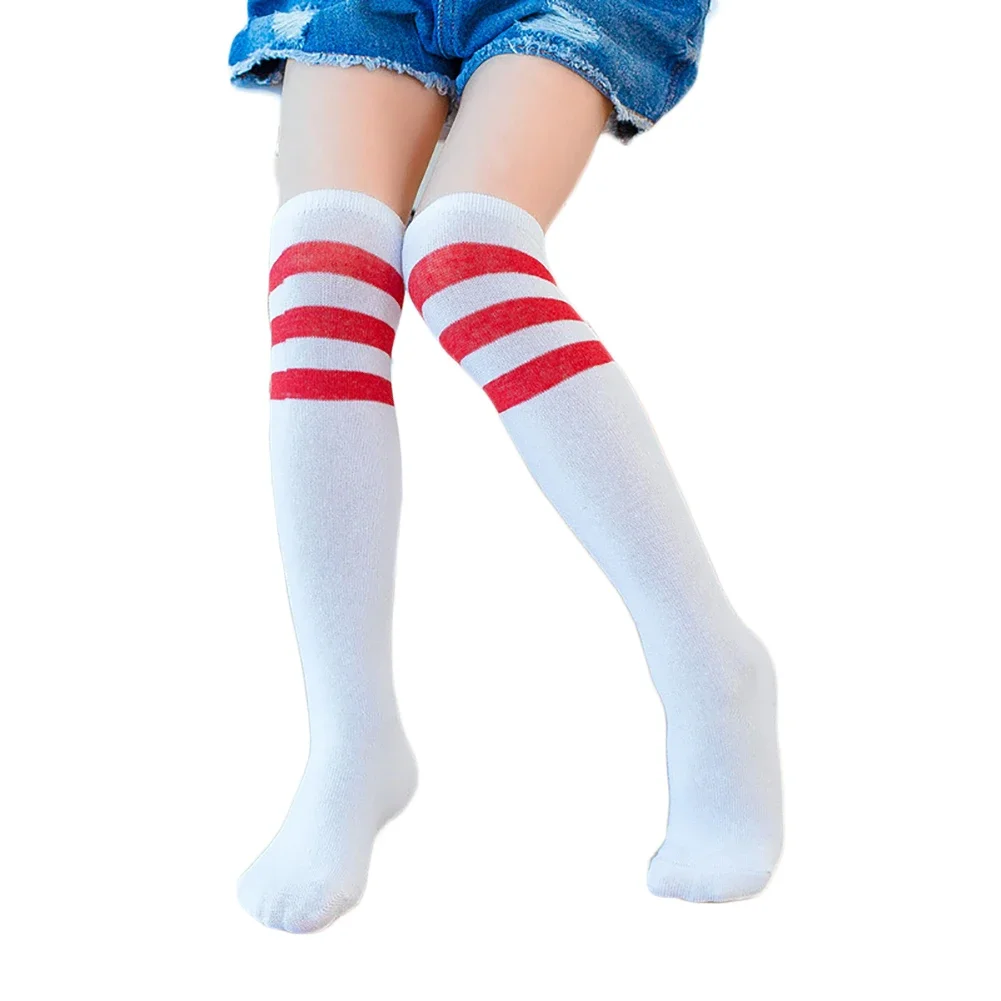 Girls Socks Kids Knee High Football Sock Cotton School White Sport Socks Soccer Boots Children Baby Long Leg Warm baby stuff