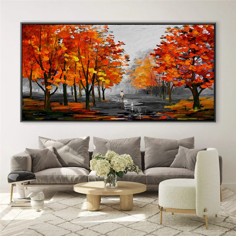 

Knife Painting One Piece Posters And Prints Abstract Landscape Wall Art Canvas Printing Pictures For Living Room Home Decorative