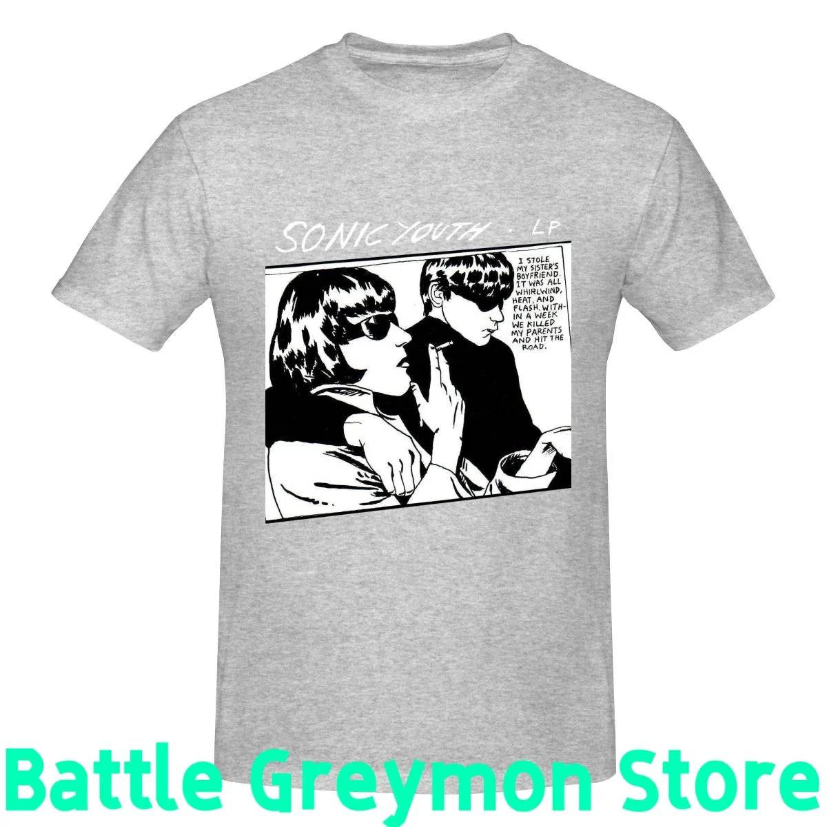 thumbnail image 1 of Camiseta de moda con estampado de banda de rock Sonic Youth para hombre, camiseta de cuello redondo, camiseta de algodón de manga corta de verano a la moda, 1 of 5