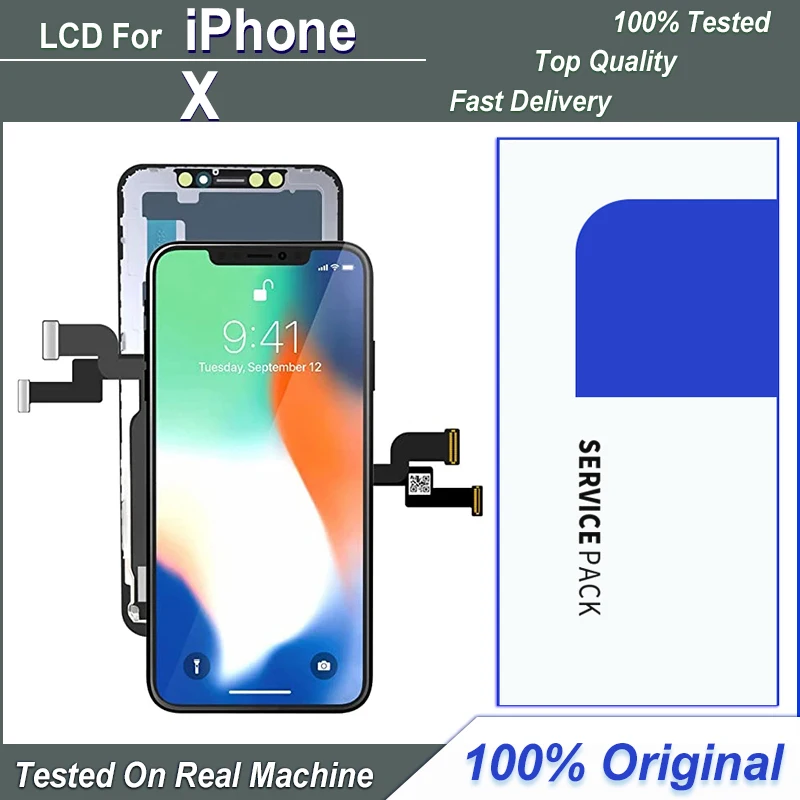 

Original LCD For iPhone X LCD Screen Touch Digitizer Assembly For iPhone X A1865 A1902 A1901 LCD With Perfect 3D Touch Display