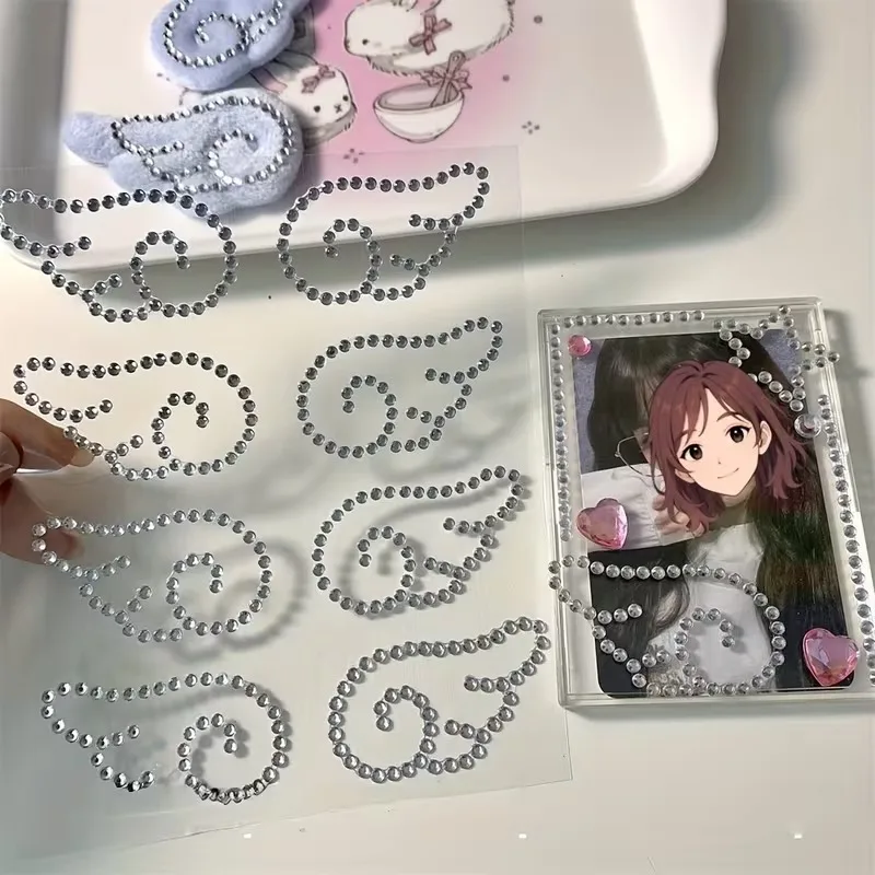 3D Acryl DIY Dekor Engelsflügel Kristall Aufkleber Selbstklebende Juwel Handwerk Fisch Kuchen Funkelnde Strass Aufkleber Geschenke – Detail 2
