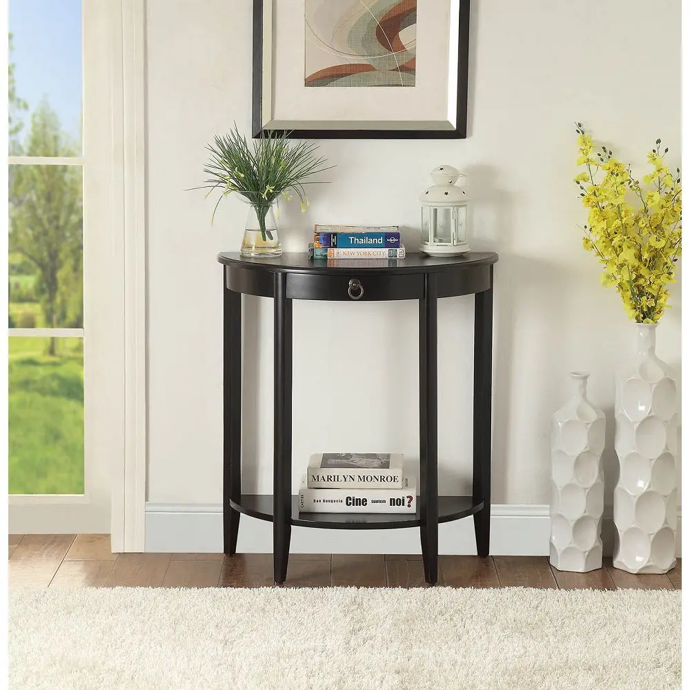 

Elegant, Modern, and Sleek ACME 90163 Justino II Console Table in Black - Perfect Addition to Your Home Decor with its Stylish D