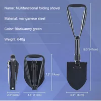 Outdoor 3-in-1 Foldable Shovel Portable Multifunctional Camping Shovel with Bag for Hiking, Off-roading DIY Projects At Home 6