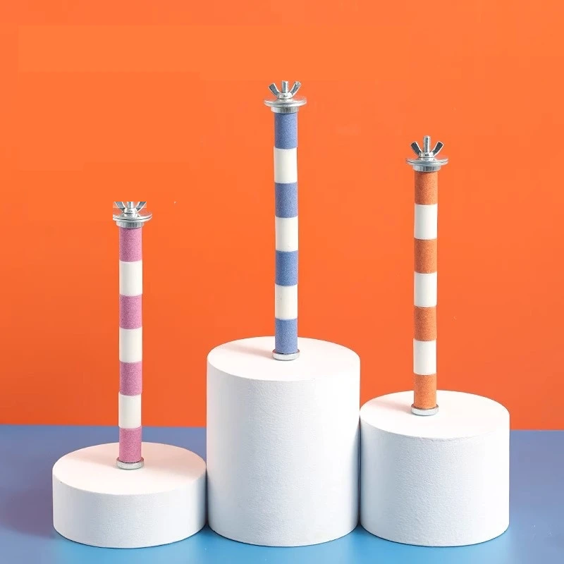 Pet Parrot Bird Claw Beak Grinding Perches Stand Rack Claw Grinding Stick 20/15/12CM Cage Pigeon Accessories bird cage accessories