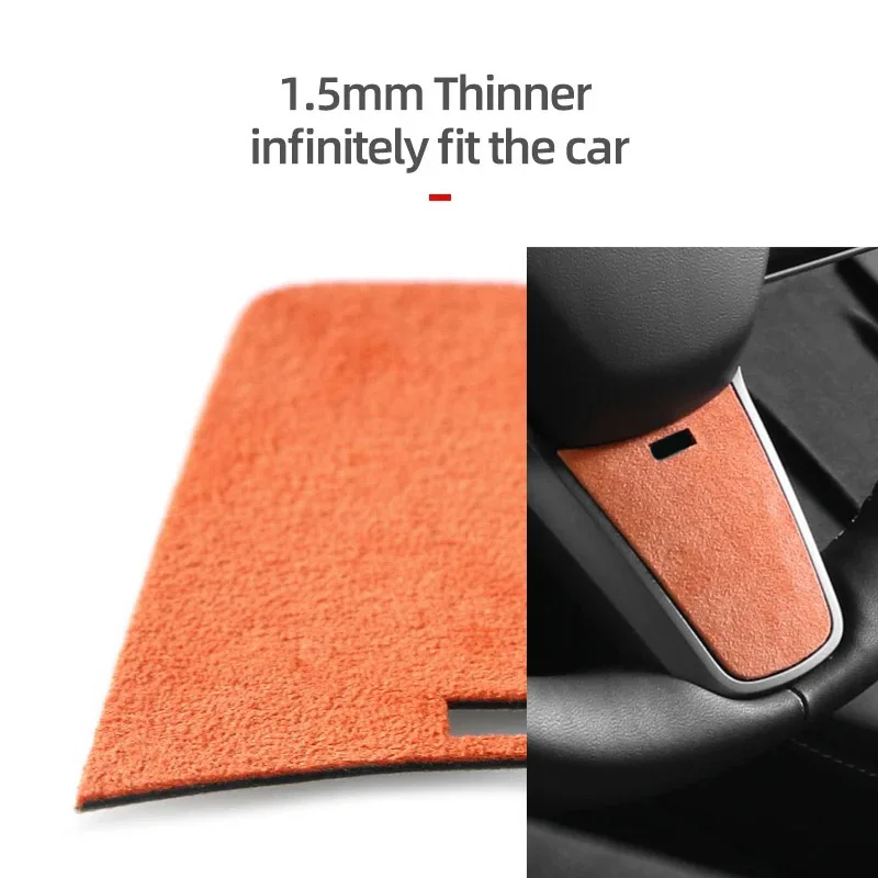 Tesla Model 3 Model Y 2019-2023 Alcantara 자동차 스티어링 휠 버튼 패널 트림 스티커 인테리어 튜닝 액세서리로 제작