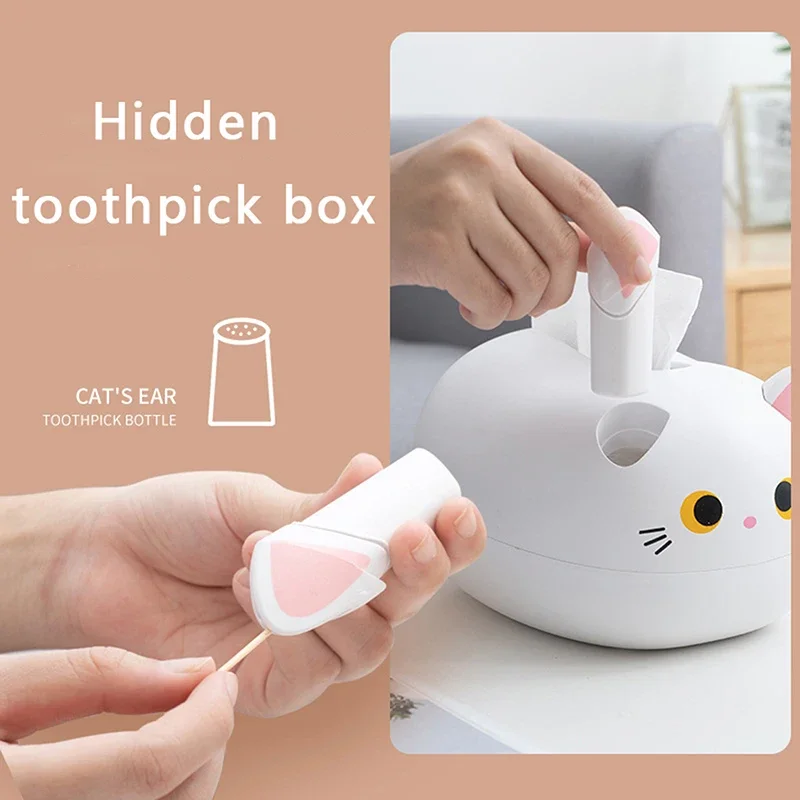 Cat Tissue Box Plastic Napkin Storage Box Container Desktop Paper Holder Nordic Style Home Bathroom Dormitory Decoration 5