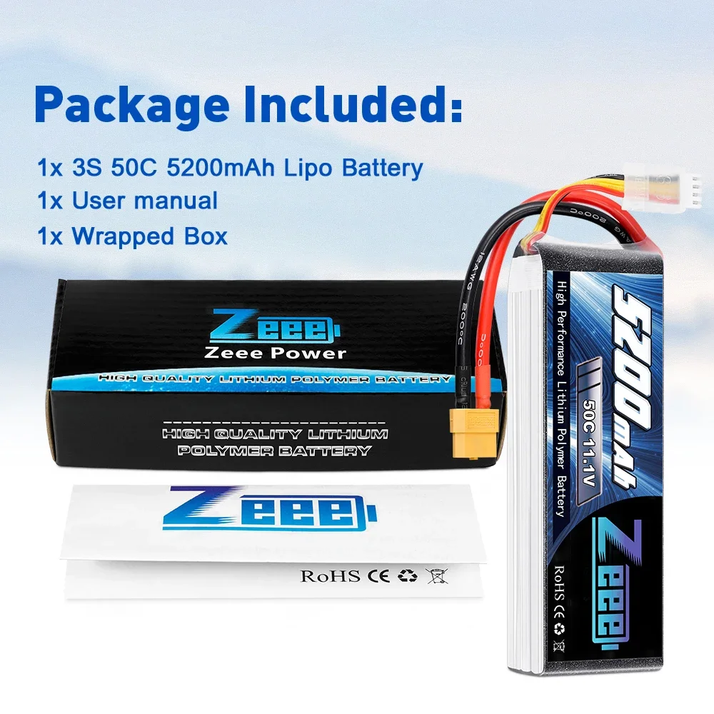 Zeee 5200mAh 3S 11,1 V 50C LiPo XT60/Deans do modelirowania