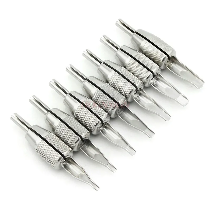 Integrated large row stainless steel tattoo handle needle nozzle