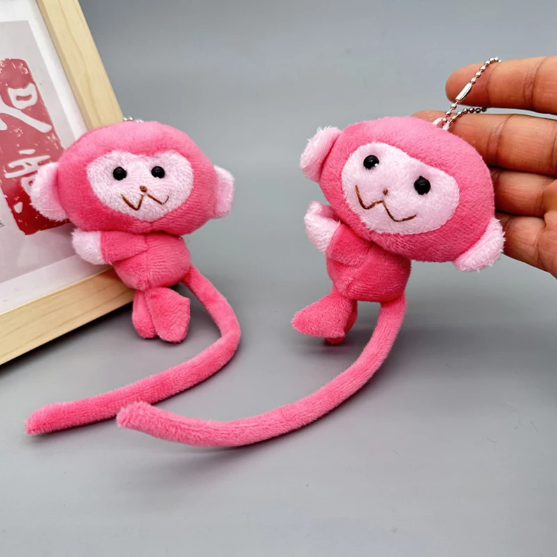 Anime Keychain Key Chains Key Chain Accessories Evil Eye Pendant Decoration Cartoon Long Tailed Monkey Doll Key Chain Pendant DIY Plush Toy Doll Keychain Backpack Pendant Accessories Gift For Children