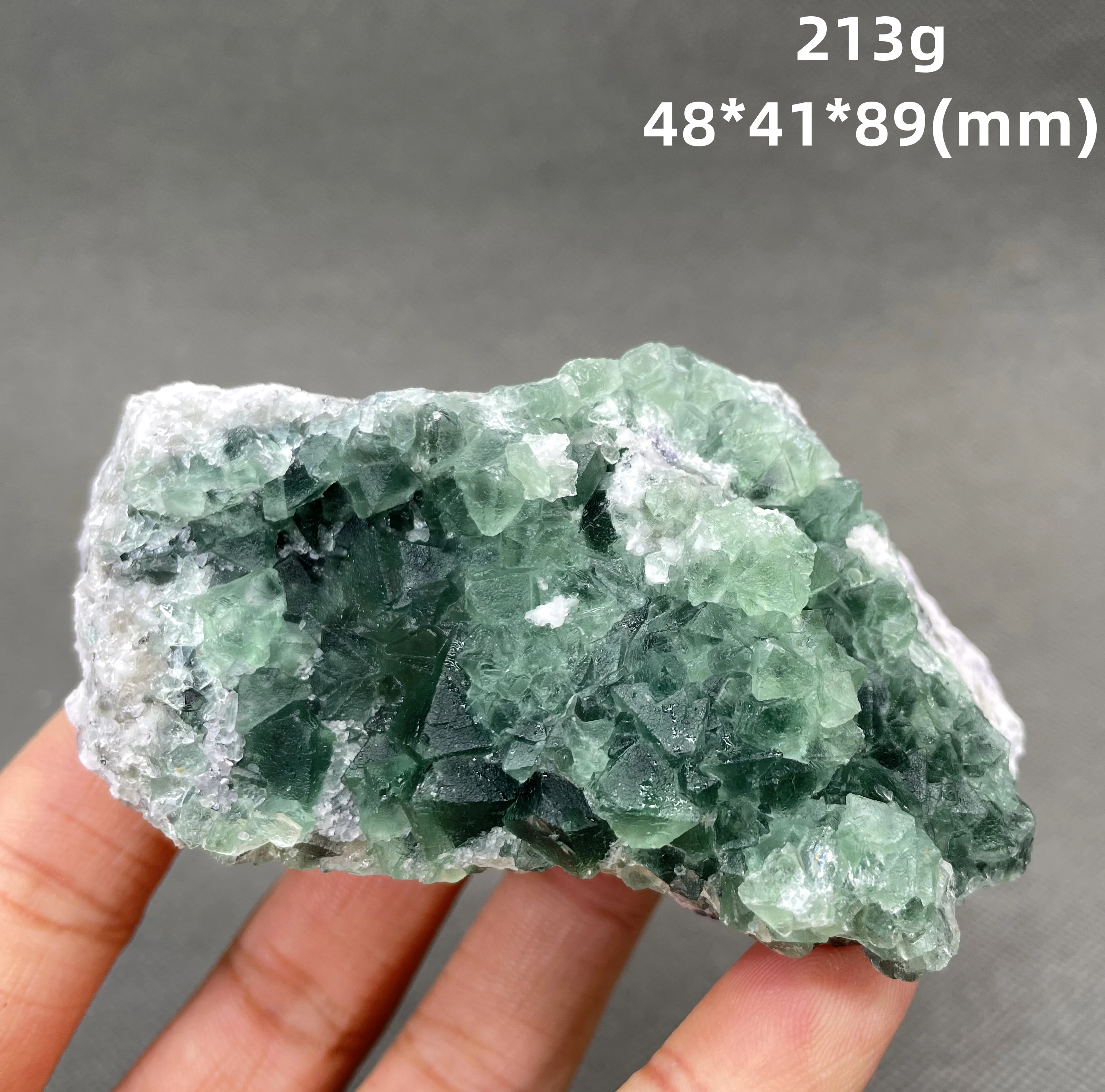 Natural rare Zhejiang octahedral fluorite mineral specimen + healing quartz crystals and stones rock gemstone 3