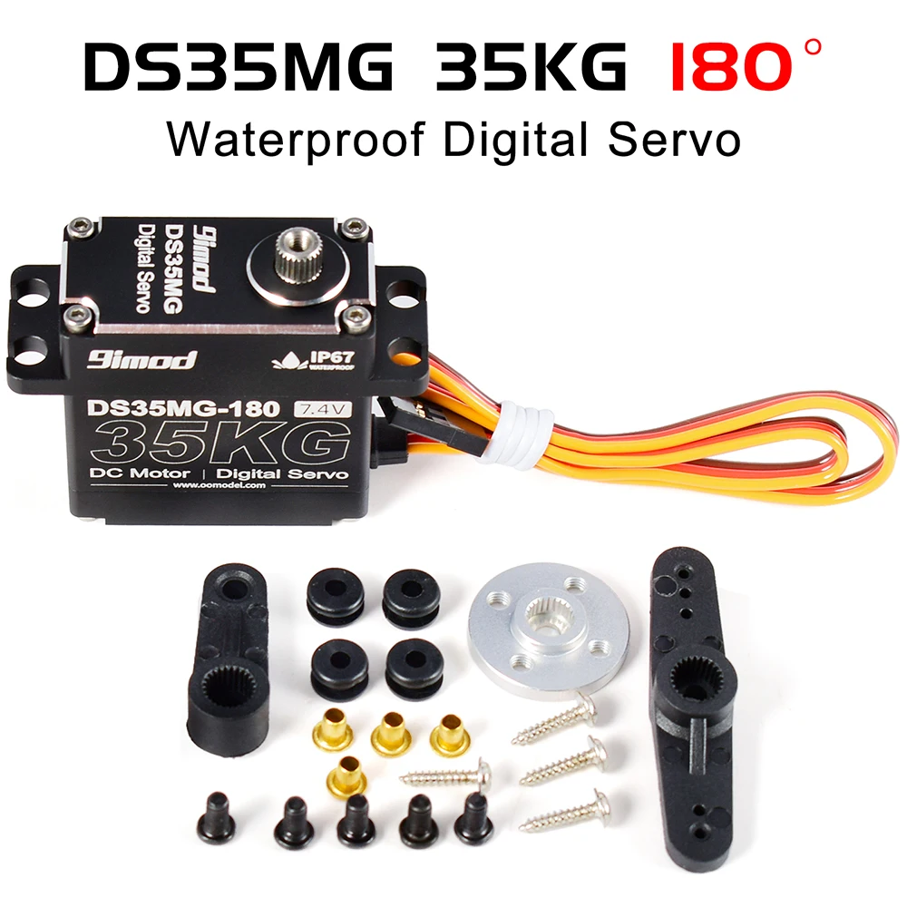 Sfcbdcd75285a434ea42fa5a886652f5dU 9imod DS35MG 35kg 방수 서보 180°/270° 전체 알루미늄 케이스 스테인리스 스틸 기어 고토크 1/8 1/10 RC카용