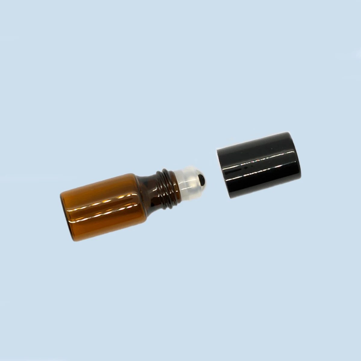 20/30/50/100pcs 3ml 5ml 10ml Amber Thin Glass Roll on Bottle Refillable Sample Test Essential Oil Vials Roller Metal Ball