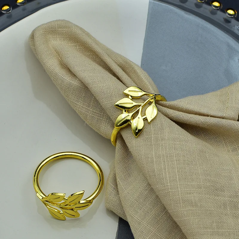 Napkin ring Christmas napkin holder 3/6/12Pcs Leaf Napkin Rings Buckle Napkin Holder for Christmas Thanksgiving Wedding Dinnig Table Decoration