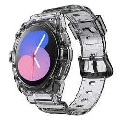 Set di Fascia e Custodia Protettiva Trasparente per Smartwatch – Insieme di Braccialetto Sportivo e Cinturino