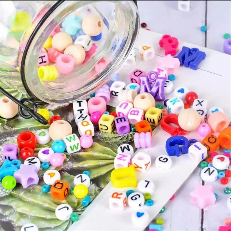 4655개/1세트 DIY 쥬얼리 액세서리 세트 알파벳 비즈 재료 수제 쥬얼리 비즈