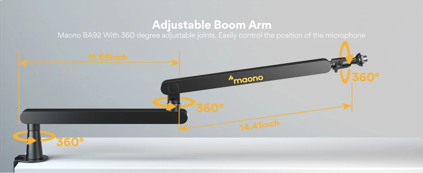 Maono BA92 Professional Microphone Arm Stand description image 3