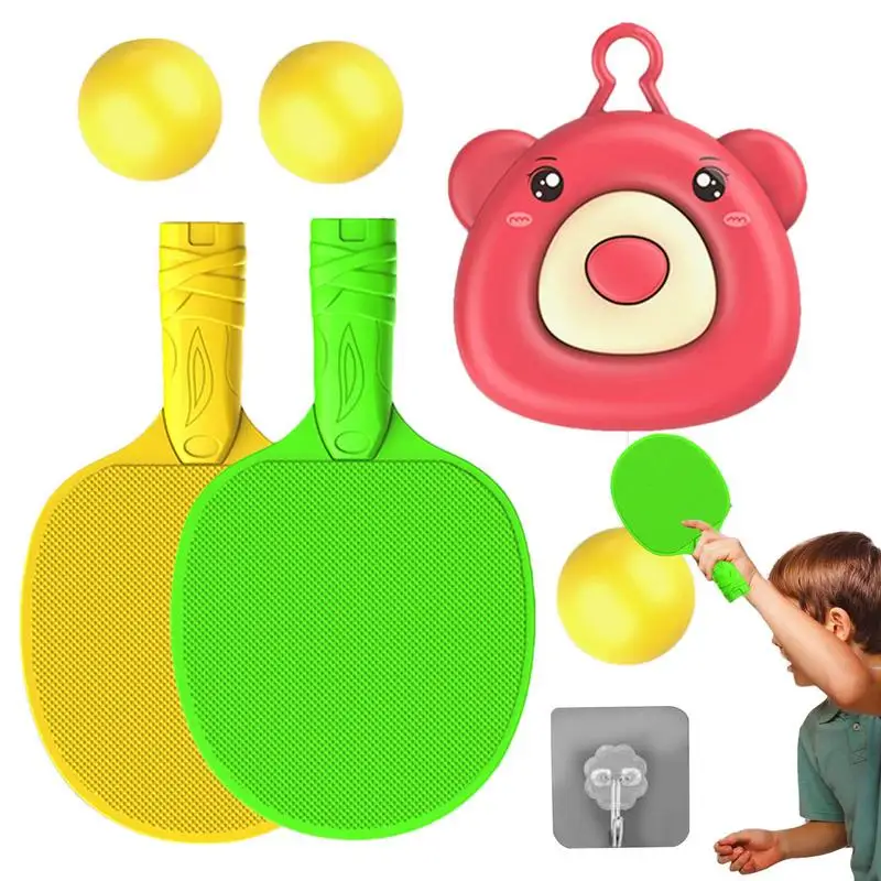 

Pingpong Trainer Set Bear Shaped Pingpong Trainer Portable Training Device Table Tennis Parent Child Interaction Game Toy