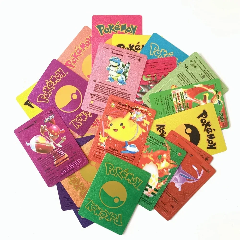 2024 NEW 27-55PCS Pokemon Colorful Gold Foil Card Charizard Pikachu Arceus Silver Rainbow English German VSTAR GX V VMAX Card