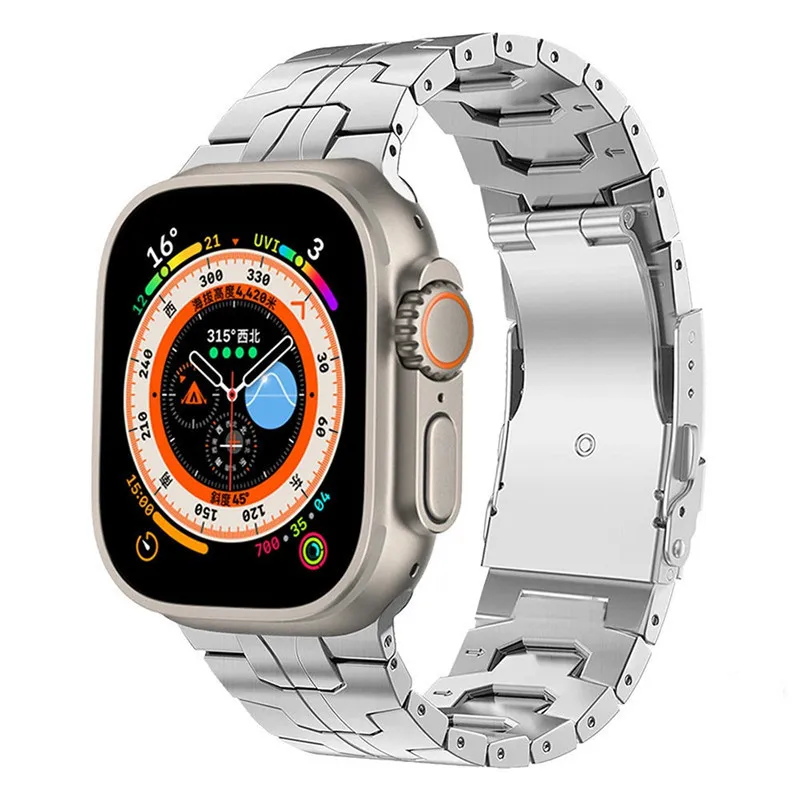 Titanium Strap For Apple Watch 9 Ultra 2 49mm Series 9 45mm 41mm 44mm Luxury Metal Band For iWatch 8 7 6 5 4 3 SE 42mm 40mm 41mm